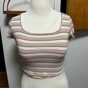 Rainbow Striped Crop Top